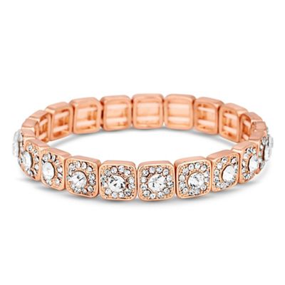 Rose gold crystal pave stretch bracelet